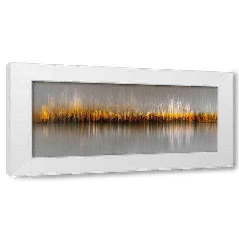 Dubai Skyline White Modern Wood Framed Art Print by Chiriaco, Carmine