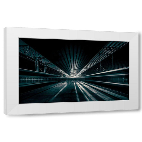 Platform Beijing White Modern Wood Framed Art Print by Baidongyun