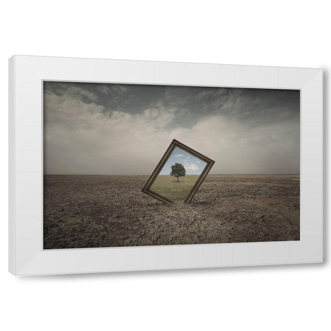 Future Of Nature White Modern Wood Framed Art Print by Rasool Fahmani, Mohammad