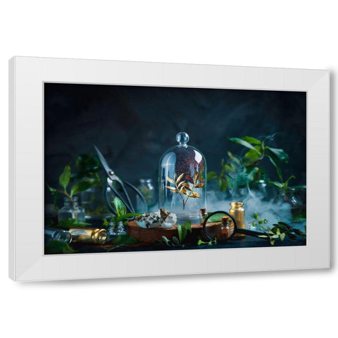 Garden Golden. Part 5 White Modern Wood Framed Art Print by Belenko, Dina