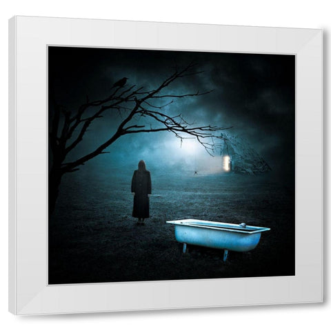 Horror Story White Modern Wood Framed Art Print by Smajic, Nermin