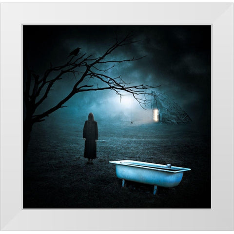 Horror Story White Modern Wood Framed Art Print by Smajic, Nermin