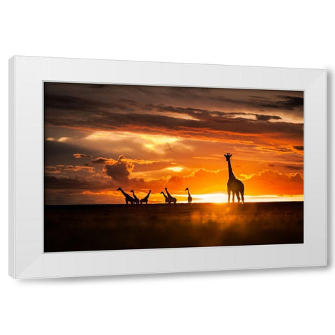 End Of The Day White Modern Wood Framed Art Print by Mirza, Mohammad