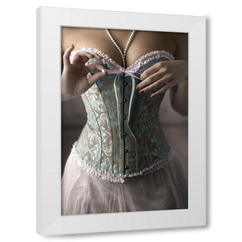 Gift White Modern Wood Framed Art Print by Neer, Ildiko