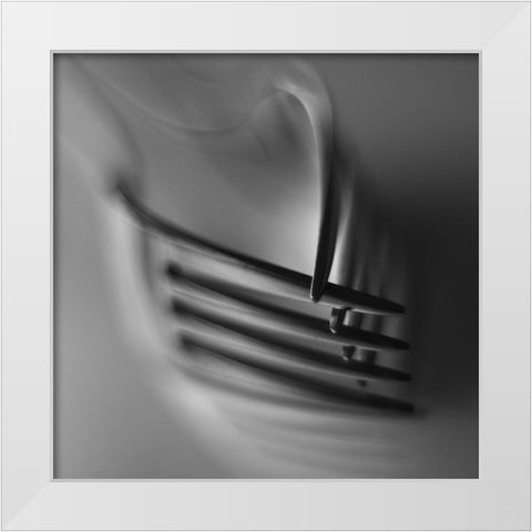 Interlock White Modern Wood Framed Art Print by Kerber, Jutta