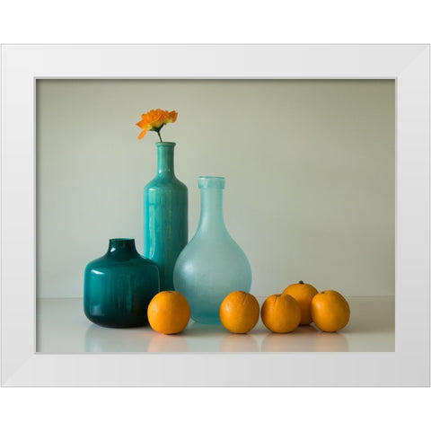 A Touch Of Orange White Modern Wood Framed Art Print by Hammer, Jacqueline
