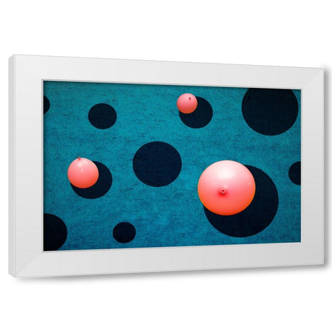 Three Balloons White Modern Wood Framed Art Print by Schuster, Inge