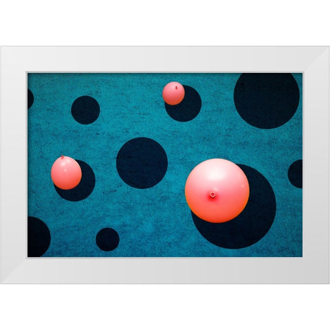 Three Balloons White Modern Wood Framed Art Print by Schuster, Inge