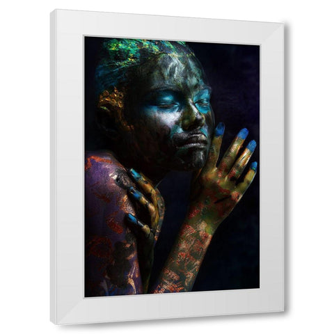 Oil A Fish White Modern Wood Framed Art Print by Kovalev, Ivan
