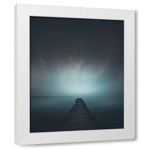 Under The Stars White Modern Wood Framed Art Print by Fraccaroli, Andrea