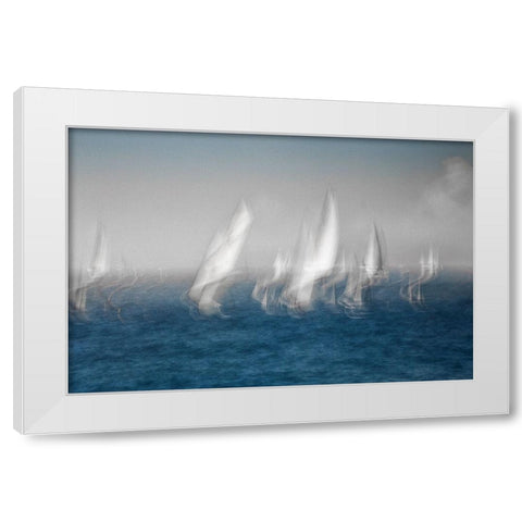 Sails White Modern Wood Framed Art Print by Dominik, Garcia