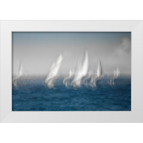 Sails White Modern Wood Framed Art Print by Dominik, Garcia