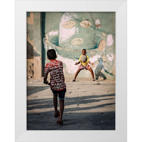 Futbol White Modern Wood Framed Art Print by Bauer, Andreas