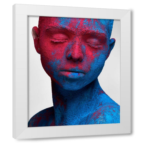 Colored Ecstasy White Modern Wood Framed Art Print by Malikov, Alex