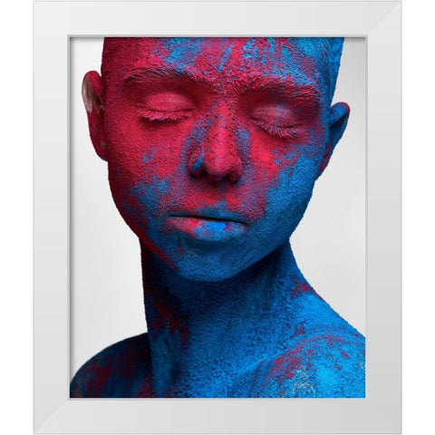 Colored Ecstasy White Modern Wood Framed Art Print by Malikov, Alex