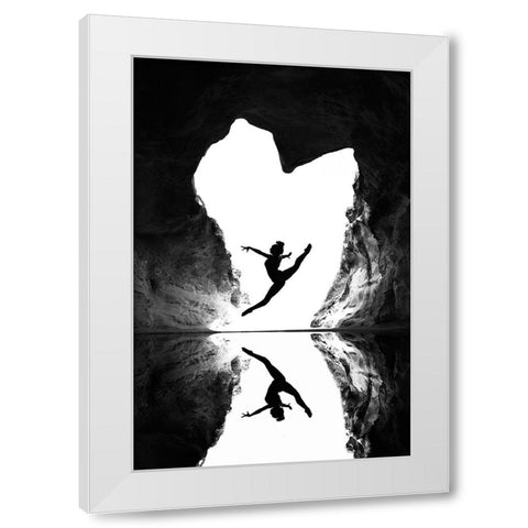 A beating heart White Modern Wood Framed Art Print by Amer, Eyal