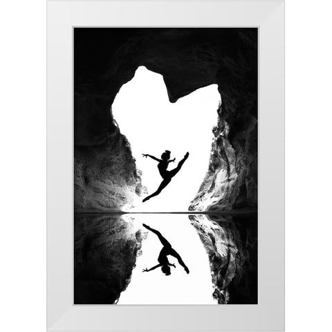 A beating heart White Modern Wood Framed Art Print by Amer, Eyal