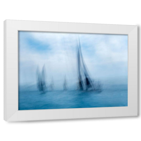 Over The Water White Modern Wood Framed Art Print by Dominik, Garcia
