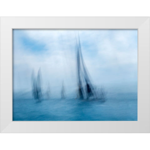 Over The Water White Modern Wood Framed Art Print by Dominik, Garcia