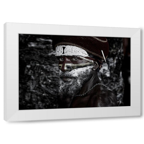 At The Mt Hagen Sing Sing Festival-V - Papua New Guinea White Modern Wood Framed Art Print by Inazio Kuesta, Joxe