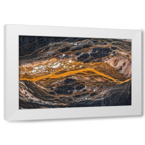 The Pulse Of The Earth White Modern Wood Framed Art Print by Tianqi