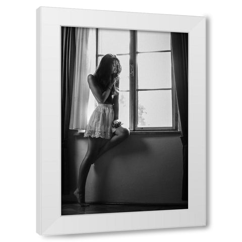 Sensual Beauty [K] White Modern Wood Framed Art Print by Krystynek MQEP, Martin