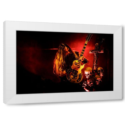 Stronger Than Death White Modern Wood Framed Art Print by Piechowski, Oskar