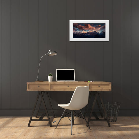 Ge Nie Snow Mountaina??A??Ei?Cnaae??A?? White Modern Wood Framed Art Print by Qiye