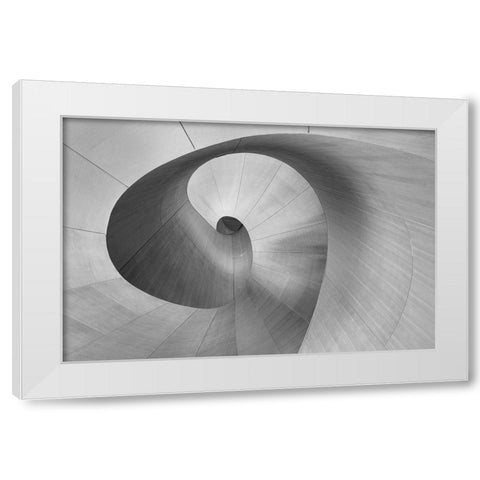 Curves White Modern Wood Framed Art Print by Chen, Bo