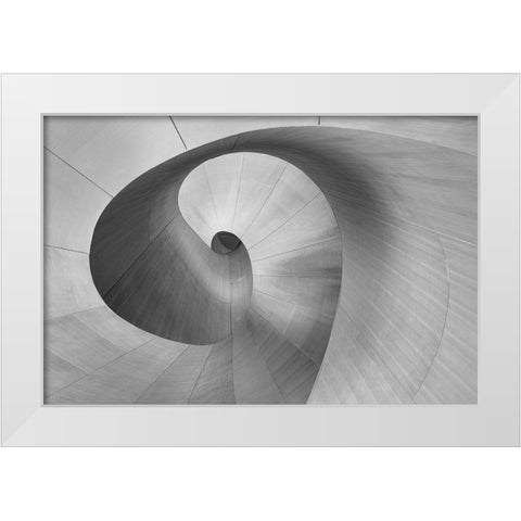 Curves White Modern Wood Framed Art Print by Chen, Bo