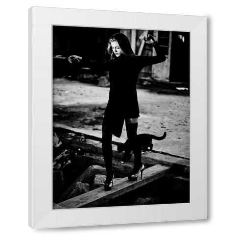 Catwalk White Modern Wood Framed Art Print by Camlilar, Erkan