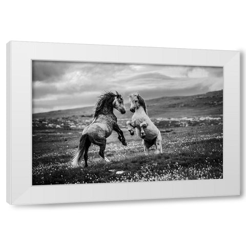 Wild And Free White Modern Wood Framed Art Print by Vidak, Vedran