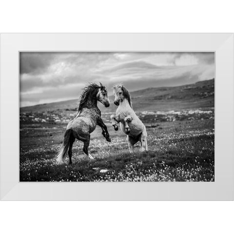 Wild And Free White Modern Wood Framed Art Print by Vidak, Vedran