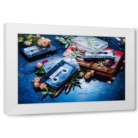 April Rain White Modern Wood Framed Art Print by Belenko, Dina