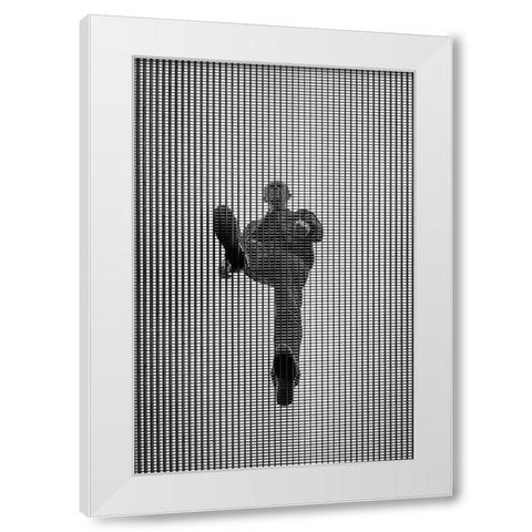 The Grid White Modern Wood Framed Art Print by Marques, Eduardo