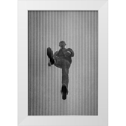 The Grid White Modern Wood Framed Art Print by Marques, Eduardo