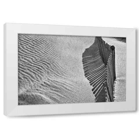 Castles In The Sand White Modern Wood Framed Art Print by Abrantes, Paulo