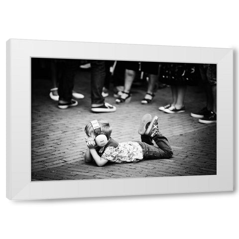 Rockn Roll White Modern Wood Framed Art Print by Van Son, Greetje