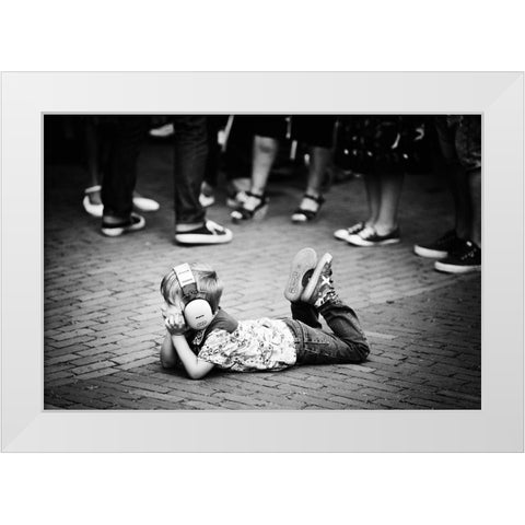 Rockn Roll White Modern Wood Framed Art Print by Van Son, Greetje