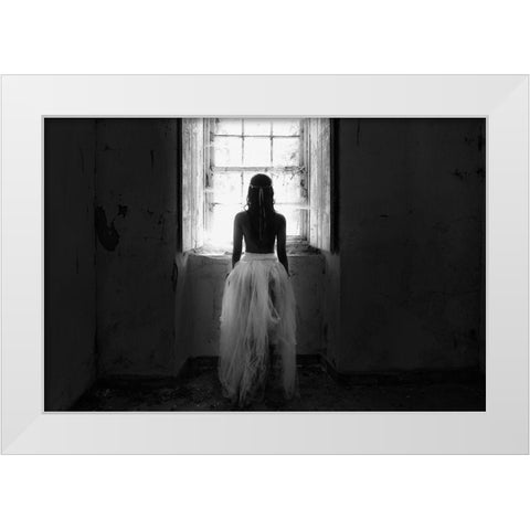 My Way Out White Modern Wood Framed Art Print by Melo, Josefina