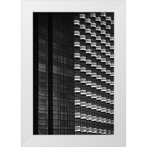 Balconies On Wilshire Boulevard White Modern Wood Framed Art Print by Labagnara, Roxana