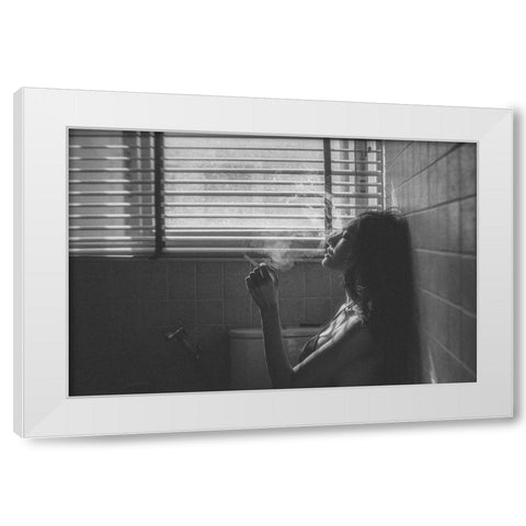 No.63 White Modern Wood Framed Art Print by M, Adirek