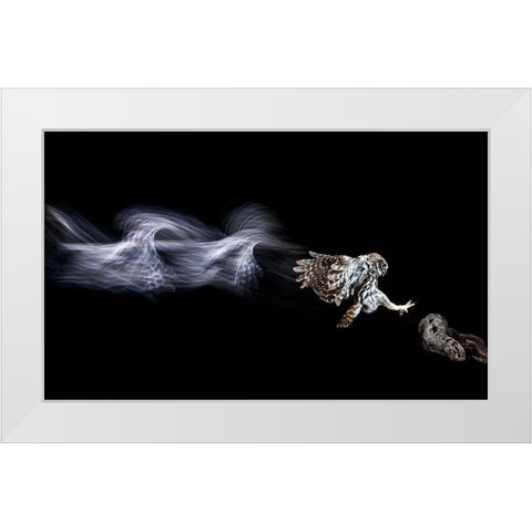 Back To The Future White Modern Wood Framed Art Print by Nunez Buj, Rodrigo