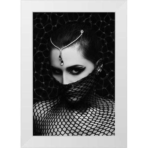 The Darkness In Her Veins White Modern Wood Framed Art Print by Bolgov, Ruslan