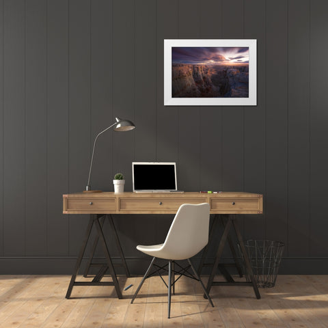 Above And Beyond White Modern Wood Framed Art Print by Moore, Chris