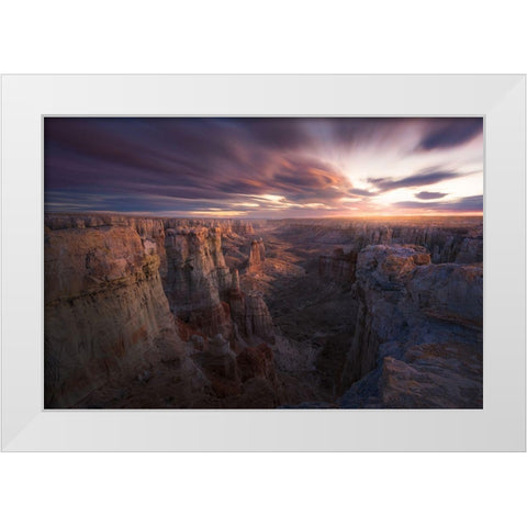 Above And Beyond White Modern Wood Framed Art Print by Moore, Chris