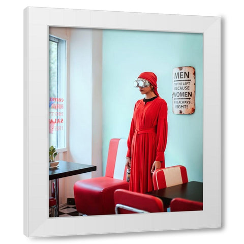 Passing Of Time White Modern Wood Framed Art Print by Metri, Mohammad