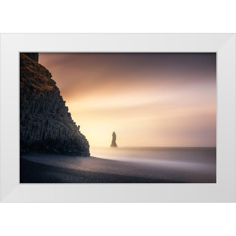 Sunrise In Reynisfjara White Modern Wood Framed Art Print by Ruiz Dueso, Jorge