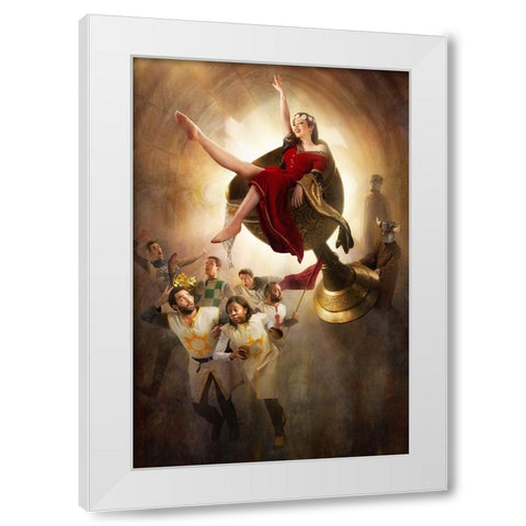 Spamalot White Modern Wood Framed Art Print by Kiciak, Christophe