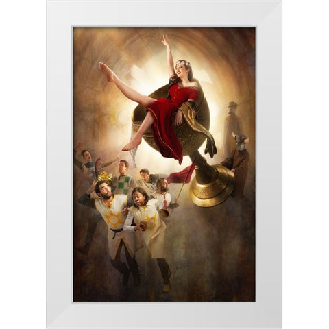 Spamalot White Modern Wood Framed Art Print by Kiciak, Christophe